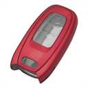 TANGSEN Smart Key Fob Case Red Metal Luster TPU Protective Cover Compatible with Audi A4 A5 A6 A7 A8 W12 Q5 Hybrid R8 RS5 RS7 S4 S5 S6 S7 S8 SQ5 3 4 Button Keyless Entry Remote Control Accessories
