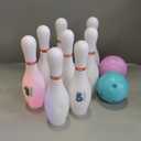 OceanWings Kids Light up Bowling Ball Toys Set,Bowling Pins Toy Game with 10 Pins & 2 Balls Fun Sports Games for Kids Toddler Indoor & Outdoor Boys Girls Children 3 4 5 6 Years (White)