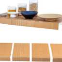 Wire Rack Shelf Cover - 3 Pack Adjustable Wood Wire Rack Covers for Pantry, Closets,Bathroom, Kitchen (Wood - 3 Pack, 47.2 x 12 inch)