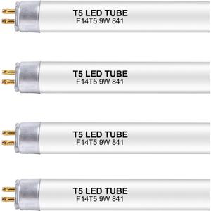 22 Inch F14T5/CW LED Replacement Bulbs, 4100K Cool White, T5 LED 9 Watts Replace Fluorescent Bulb with LED, Replacement Tube for Counter and Cabinet Fixture, 4 Pack