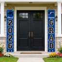 3 x Blue Graduation Decorations 2026, Congrats Grad Banner for Class of 2026 Graduation Party Decorations