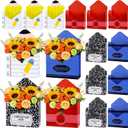 FOGWOWO 12 Pcs Teacher Appreciation Gifts Florist Bouquet Envelope Boxes Stripe Paper School Teacher Floral Envelope Boxes,Back to School Flower Bouquet Packaging Gift Box Wrapping for Party Favors, 7.87 x 2.75 x 11.81 inches