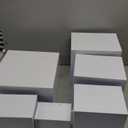 6 PCS Buffet Risers, Large Food Risers for Buffet Table, Display Stand Shelf for Party, Catering, Jewelry & Collectibles, White Acrylic Nesting Boxes for Food Display (10" 9" 8" 7" 6" 5")