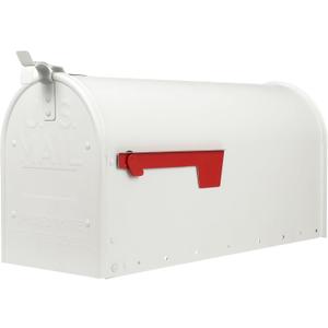 Architectural Mailboxes Admiral Rust-Proof Aluminum Metal Post Mounted Mail Box for Outside, White, Large Curbside Mailbox, USPS Approved for Residential Delivery