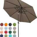 Tempera Patio Market Outdoor Table Umbrella with Push Button Tilt and Crank,Large Sun Umbrella with Sturdy Pole&Fade resistant canopy,Easy to set, 9 Ft