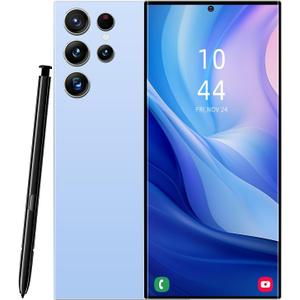 Unlocked Phone C24 Ultra Smartphone, 8GB+256GB Large Storage Cell Phone, Android 14 Phone, 6.8 HD Screen/6800mAh Battery/Fingerprint Unlock/5G Dual SIM/GPS (Sky Blue)