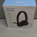 TECKNET Wireless Headset, Bluetooth Headset with Noise Cancelling Microphone - Rechargeable Bluetooth V5.2 Headphones, 50H Playtime & Mic Mute, On Ear Headphones for Trucker/Remote Work/Call Center (Deep Black)