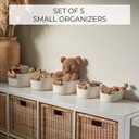 3 x Beautiful Storage Basket Set of 5 - Sturdy Cotton Rope Baskets for Shelves Are Perfect for Organizing Your Home - Quality Storage Bins Easily Fit With Any Nursery or Bedroom Decor