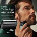 Electric Foil Shavers for Men, Mini Electric Razor, Compact Face Shaver, IPX7 Waterproof Wet Dry Cordless Razor, LED Display, USB-C Fast Rechargeable, Emerald Green