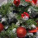 Christmas Garland with Lights, 9FT 30 LED Prelit Christmas Garland for Mantle,Outdoor Indoor Christmas Decorations Garland Battery Operated with Timer, Bows,Flowers,for Stairs,Railing,Fireplace,Door