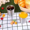 4 Pack Stainless Steel Insulated Cup, 10 oz Stackable Stainless Steel Cups Set, Reusable Metal Cup Premium Drinking Glasses, Double Wall Vacuum Insulated Drinking Cups Glasses for Camping Home Outdoor