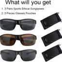 3 Pairs Bifocal Sunglasses for Men and Women, Half Rim Outdoor UV Protection Reader Glasses