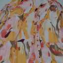 MASCOMODA Fall Dresses for Women 2024 Elegant Long Sleeve Button Short Floral Dress Chiffon A-Line Tie Waist Flowy Mini Dress(Orange Purple Flower, X-Large)