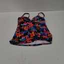 Women Tankini Bathing Suit Top - Twist Front V Neck Swim Top Only Ruched Tummy Control No Bottom 2025 (Medium, Red Flower)