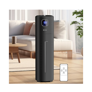 Large Humidifiers for Bedroom, 9L/2.5Gal Ultrasonic Cool Mist, Easy Clean with 350ML/H Large Mist Speed, Quiet Tower, Suitable for Kids Room Plant Yoga (Black)