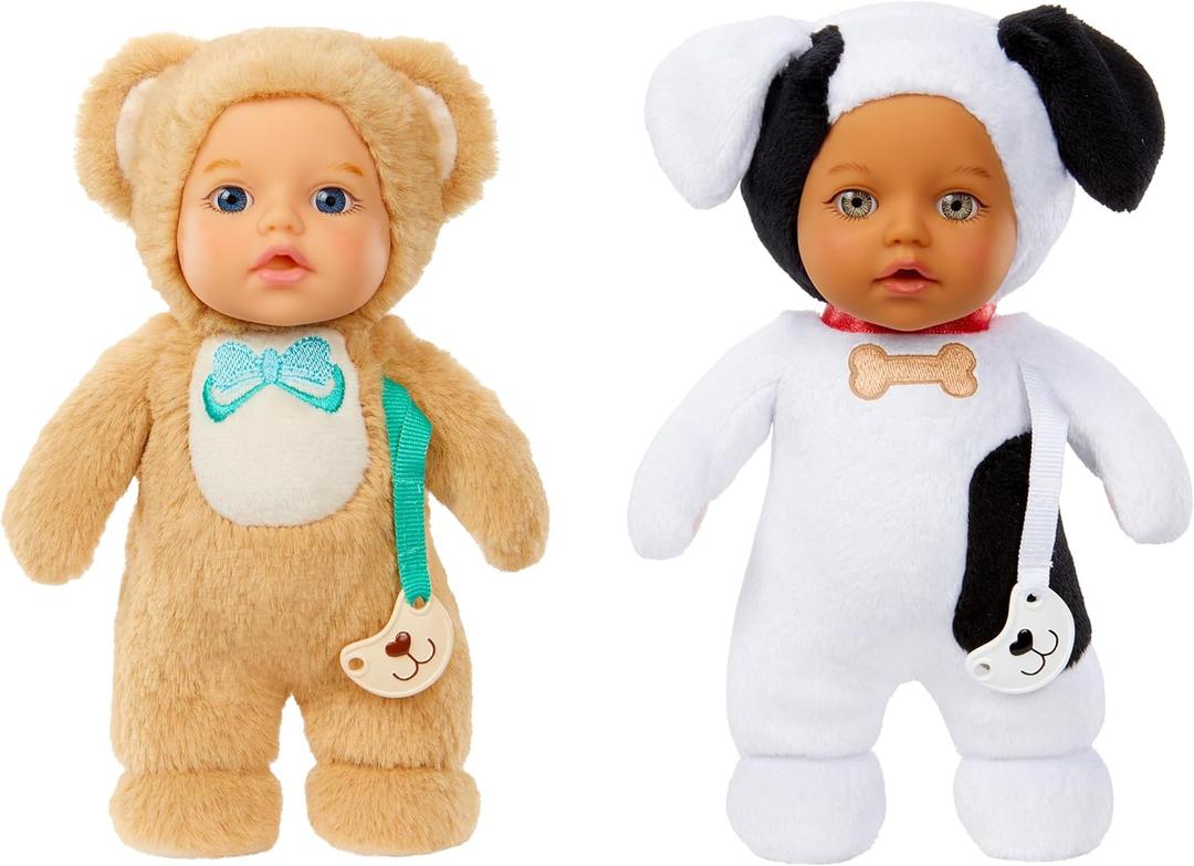Baby Born Cozy Cuties Soft Baby Doll- Bear & Puppy 1-Pack, Plush Baby Doll for Newborn Babies Ages 0 & Up