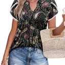 BETTE BOUTIK Womens Summer Tops Pleated Short Sleeve Tunic Tops Short Sleeve Blouses Shirts S-3XL (Pink, S)