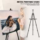 2 x Easels for Painting Canvas, Aredy 66" Art Easel for Drawing, Portable Painting Easel Stand, Metal Table Top Easel (2 Pack)