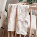 meowcards Muslin Swaddle Blankets for Baby, Unisex Baby Boys Girls Essentials, Large 47 x 47 inches, Boho Receiving Blankets Newborn Registry Must Haves (Beige & Sage, Printed)
