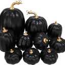 Winlyn 12 Pcs Small Assorted Faux Velvet Pumpkins Decorative Fabric in White Black Gray Taupe Foam Pumpkins 3" for Farmhouse Fall Wedding Thanksgiving Halloween Table Centerpiece Mantel Dcor