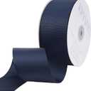 Navy Blue Ribbon, Grosgrain Ribbon 2 Inch x Continuous 50 Yards, Navy Blue Grosgrain Ribbons for Crafts, Gift Wrapping, Hair Accessories, Wedding Decor, Sewing and Bow Making