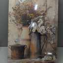 Vintage Rustic Farmhouse Canvas Wall Art Vintage Country Floral Still Life Wall Decor White Daisy Paintings Pictures Wildflower Prints Artwork for Kitchen Bathroom Living room Decoration 16x24in