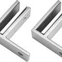 Railing Wall to Glass Clamp, 2PCS 90 Degrees Glass Clips Aluminum Alloy Glass Shelf Support Bracket, Glass Holder Connector for 10-12mm Thick Glass, Silver
