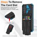 for Samsung Galaxy S24 Plus Case with Card Holder, Galaxy S24 Plus Case with Kickstand, Military Grade Drop Shockproof Hidden Card Slot Wallet Phone Case for Galaxy S24 Plus (Blue)