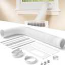 Portable Air Conditioner Window Vent Kit with 82" Length, 5.9" Diameter Exhaust Hose, 13Pcs Universal PVC AC Window Slide Seal with 4 Panel(17" to 63") for Horizontal&Vertical