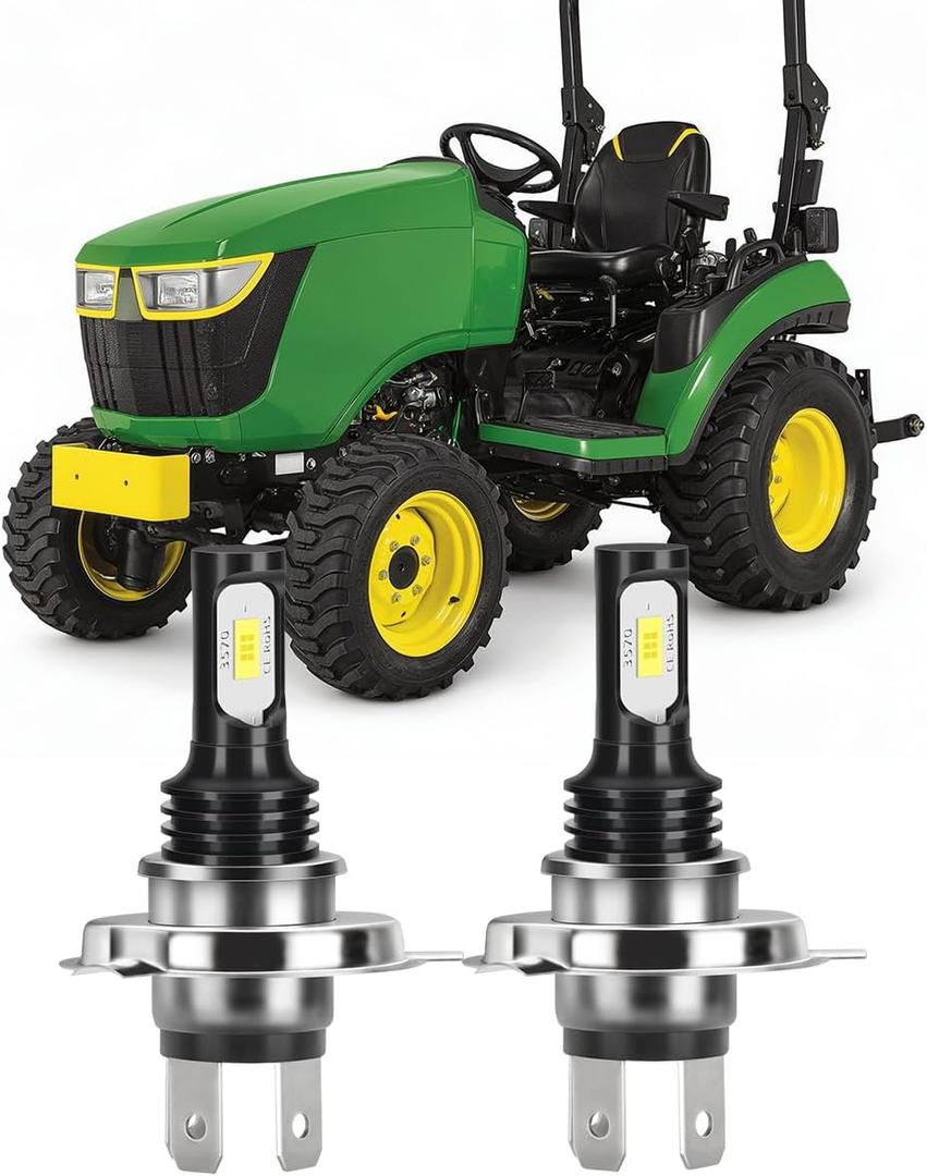 2x H4 Super Bright Bulbs for John Deere Tractor 2025R 2026R 2520 2720 3032E