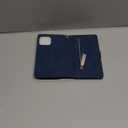 EYZUTAK Wallet Case for iPhone 14 Pro Max, Retro Matte 9 Card Holder Slots Zipper Pocket Case PU Leather Magnetic Closure Kickstand with Wrist Strap Shockproof Folio Flip Case - Blue