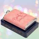 Bridesmaids Proposal Gift For Wedding, Stainless Steel & Leather Flask 8 Oz, Leakproof & Stamped With Team Bride. For Bachelorette Party Favors or Bridesmaid Gift Boxes. (Sand Pink, 1)