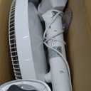 Amazon Basics 16-inch Quiet DC Motor Standing Floor Fan for Bedroom, 12 Speed with Remote, 3 Breeze Modes, Adjustable Height, Dual-Layered Blades, Timer, Energy Efficient (28W), White