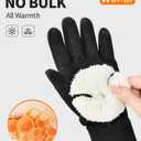 RIGWARL Kids Winter Gloves Boys Girls, Water-Repellent Warm Thermal Youth Gloves, Touchscreen Anti-Slip for Teens 3-15 Years (4-6 Years, Black)