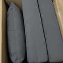 Outdoor Deep Seat Cushion Set, 24x24 Inch Water-Resistant & Fade-Resistant Outdoor Chair Cushions, Patio Furniture Cushions with Removable Cover for Patio Chair, Sofa, Dark Grey (Set of 4), 24*24+5.75/25*22.5"
