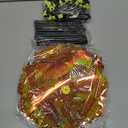 10 Pieces 21 Inches Yellow Orange Reflective Pinwheels with Stakes Windmill Wind Spinners Outdoor for Yard Garden Lawn Farm Bird Repellent, Large Plastic Foil Pin Wheels for Birds Animal Deterrent