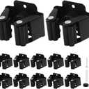 Hordion 12 Pack Broom Holder Wall Mount, Stainless Steel Mop Hanger Heavy Duty Garden Tool Organizer Wall Mounted Utility Rack with Screws, Black