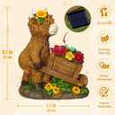 TEDOF Solar Highland Cow Statue with Flower Decor, Funny Outdoor Garden Ornament for Yard Patio Lawn, Birthday Gift for Women Mom