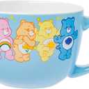 Silver Buffalo Care Bears Ceramic Soup Mug Featuring Good Luck Bear, Cheer Bear, Friend Bear, Funshine Bear, and Grumpy Bear, 24 Ounces