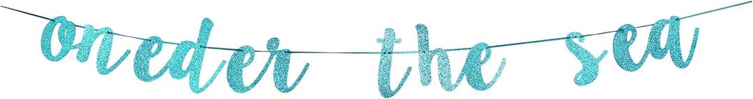 Blue Glitter Oneder The Sea Banner - 1st Birthday Boy/Girl,Happy 1st Birthday Banner,Under The Sea Banner,First Birthday Party Decorations