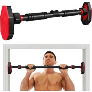 Operitacx Adjustable Doorway Pull up Bar with Secure Locking Comfortable Grip Strength Training Bar for Home Gym Portable Fitness Equipment for Upper Body Workout and Stretching