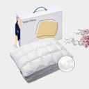 Vesta Hungarian Down Low Loft Pillow, 95% Goose Down Core, Baffle Boxe Design for Optimal Fluffiness, Ideal for Back & Stomach Sleepers, Low to Medium Profile (3.5" Height) & Soft - PlumZen