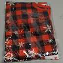 AVOIN colorlife Buffalo Plaid Snowflake Christmas Tree Skirt 36 Inch, Winter Holiday Tree Mat Decoration (Red and Black)