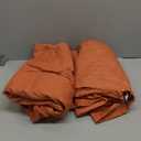 Pinch Pleated Blackout Curtains 96 Inches Long, Linen Blend, 100% Blackout Drapes with 20 Hooks, Ideal for Bedroom and Living Room, 40" W x 96" L (Pack of 2), Orange