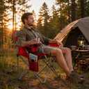 Byliable Oversized Camping Chairs Portable Outdoor 330LBS Capacity Folding Lawn Chairs for Adults with Cooler Bag,Cup Holder and Side Pocket for Beach, Sports, Tailgates, Fishing, Hiking, Red, 40.16 inches x 23.62 inches x 23.62 inches
