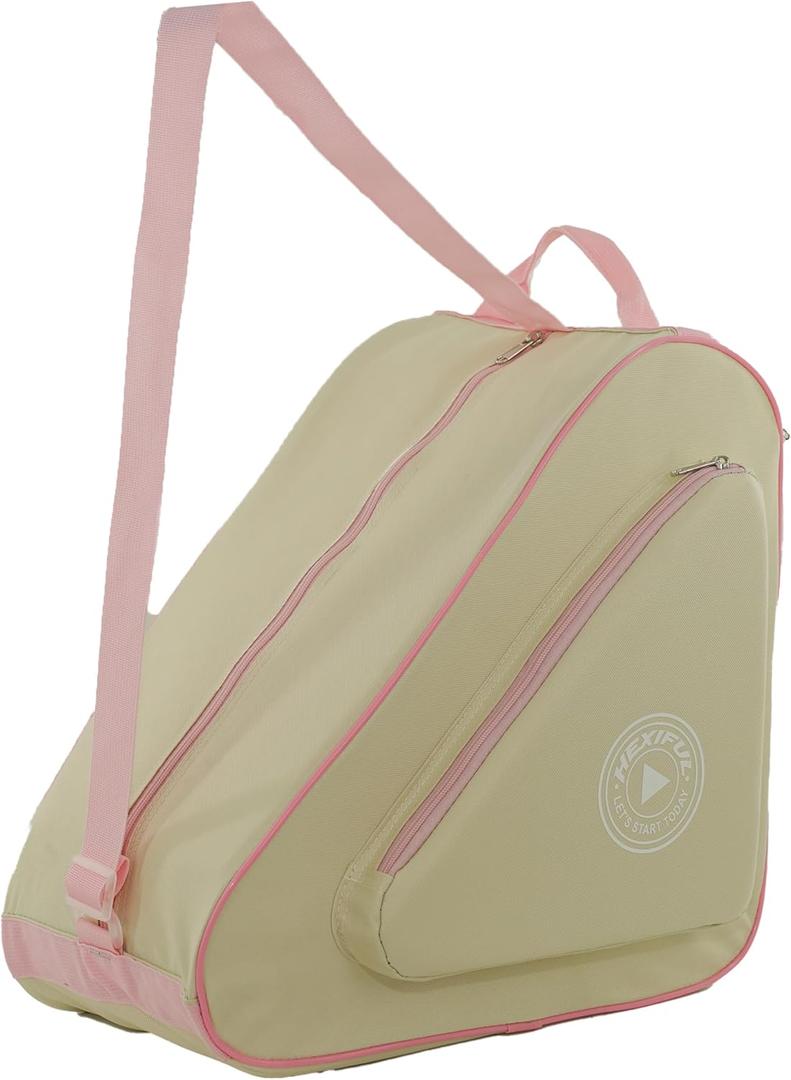 Skate Bag for Ice, Inline, Roller & Quad Skates - Kids & Adults (Jasmine/Pink 013)