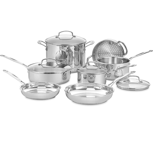 Stainless Steel  8-Piece Set Chef's-Classic-Stainless-Cookware-Collection
