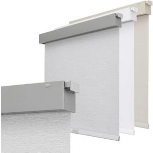 Joydeco No Drill Blackout Shades, Free-Stop Cordless Roller Shades, UV Protection, Thermal Insulated Blinds for Indoor Windows, Easy Install Window Blinds for Home and Office (Grey, Custom Size)