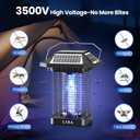 LiBa Solar Bug Zapper Outdoor, 2 in 1 Mosquito Zapper Cordless & Rechargeable, Solar Insect Killer Lamp, 3500V Mosquito Catcher Decor Light for Patio Garden Backyard