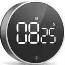VOCOO Digital Kitchen Timer - Magnetic Countdown Count up Timer with Large LED Display Volume Adjustable, Easy for Cooking and for Seniors and Kids to Use (Space Grey) (7.8*7.8*2.7CM)